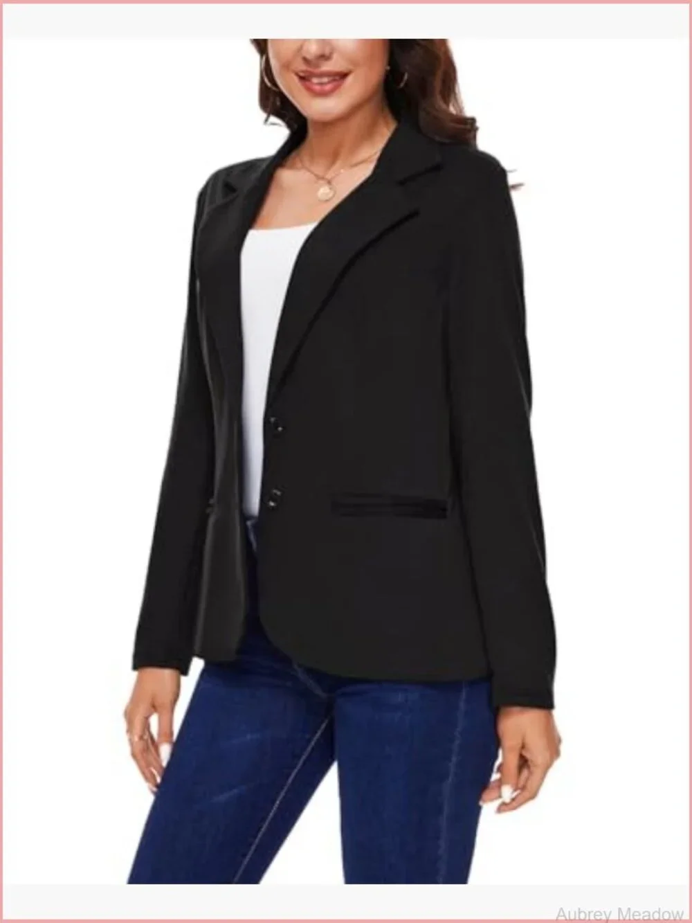 Long Sleeve Blazer Button Front Work Casual Office Lapel Suit Jacket